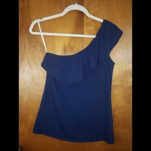 Lilly Pulitzer Navy Blue One Shoulder Top